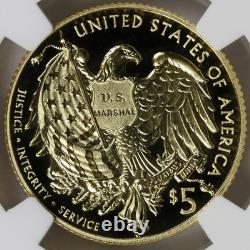 2015-W Gold U. S. Marshals Service Commemorative $5 NGC PF70 Ultra Cameo