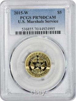 2015-W U. S. Marshals Service Commemorative $5 Gold PR70DCAM PCGS