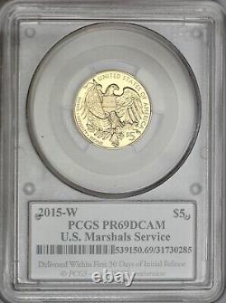 2015-W United States Marshals Service Gold Commemorative Coin PCGS PR69DC 1st St
