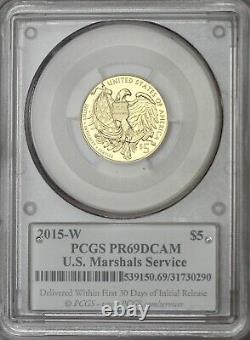 2015-W United States Marshals Service Gold Commemorative Coin PCGS PR69DC 1st St