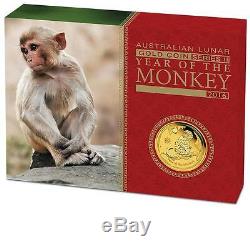 2016 Australian Lunar Year of the Monkey 1/10 oz Gold Proof $15 Coin Australia