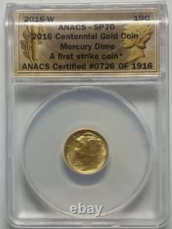 2016 Commemorative 24K GOLD MERCURY DIME 10c 1/10 oz A Favorite Iconic Design