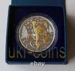 2016 Laos Lunar Year of the Monkey 1Oz Silver Gold Gilded Coin Hockey Zodiac