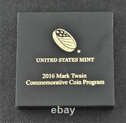 2016 Mark Twain $5 Commemorative Gold Coin Proof with Box & COA 8.359 grams