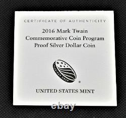 2016 Mark Twain $5 Commemorative Gold Coin Proof with Box & COA 8.359 grams