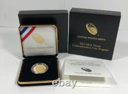 2016 Mark Twain $5 Gold. Proof. WithOGP. Perfect. 2457oz AGW