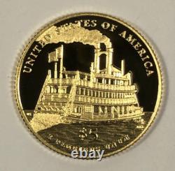 2016 Mark Twain $5 Gold. Proof. WithOGP. Perfect. 2457oz AGW