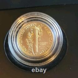 2016 Mercury Dime Centennial 24k Gold Coin 1/10 Ounce With Certificate