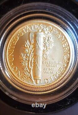 2016 Mercury Dime Centennial Gold Coin (Split Error) in OGP/COA (16XB-SE)