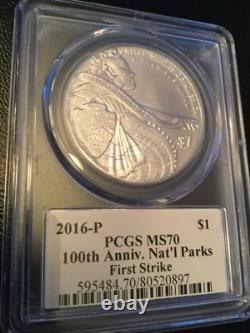 2016 National Parks Service Gold $5 + $1 Silver + Half First Strike MS70 SET