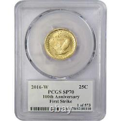 2016 W 100th Anniversary. 9999 Gold 3 Coin Set SP 70 PCGS First Strikes