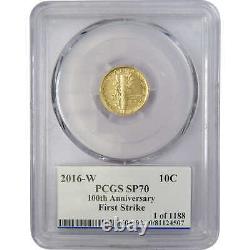 2016 W 100th Anniversary. 9999 Gold 3 Coin Set SP 70 PCGS First Strikes