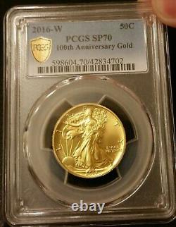 2016 W 100th anniversary Gold set PCGS SP70. 10c 25c 50c (3 gold coins)