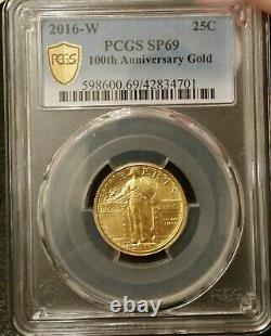 2016 W 100th anniversary Gold set PCGS SP70. 10c 25c 50c (3 gold coins)