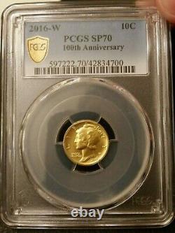 2016 W 100th anniversary Gold set PCGS SP70. 10c 25c 50c (3 gold coins)