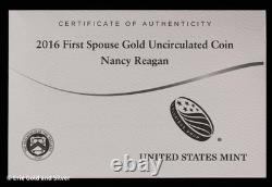 2016-W $10 First Spouse Nancy Reagan 1/2 oz Gold Coin in OGP