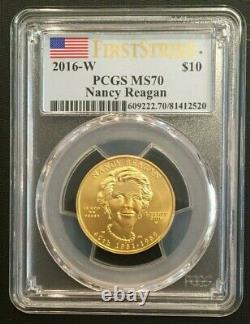 2016-W $10 Nancy Reagan First Spouse Gold Coin PCGS MS 70 1st Strike Flag MS70FS