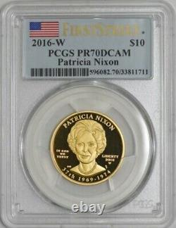 2016-W $10 Patricia Nixon First Strike Spouse Gold PR70 DCAM PCGS 935296-9