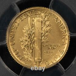 2016-W 10c 1/10 oz Gold Mercury Dime Centennial 100th Anniv PCGS SP 70 G6363