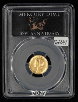 2016-W 10c 1/10 oz Gold Mercury Dime Centennial Tenth-Ounce PCGS SP 70 G6341