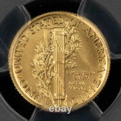 2016-W 10c 1/10 oz Gold Mercury Dime Centennial Tenth-Ounce PCGS SP 70 G6341