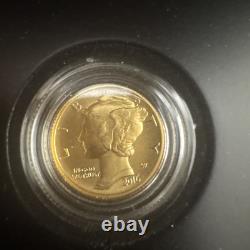 2016 W 1/10 Oz Gold Centennial Mercury Dime 24k. 9999 Fine Gold OGP