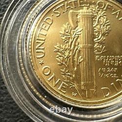 2016-W 1/10 oz Gold Mercury Dime Centennial (withOGP) Rare and Beautiful Coin