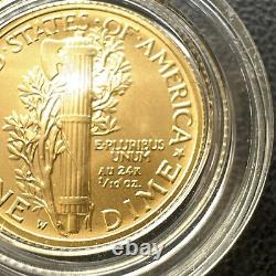 2016-W 1/10 oz Gold Mercury Dime Centennial (withOGP) Rare and Beautiful Coin