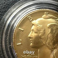 2016-W 1/10 oz Gold Mercury Dime Centennial (withOGP) Rare and Beautiful Coin