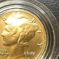 2016-W 1/10 oz Gold Mercury Dime Centennial (withOGP) Rare and Beautiful Coin