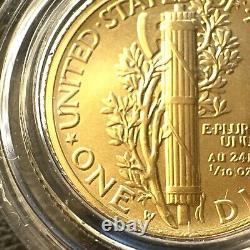 2016-W 1/10 oz Gold Mercury Dime Centennial (withOGP) Rare and Beautiful Coin