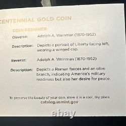 2016-W 1/10 oz Gold Mercury Dime Centennial (withOGP) Rare and Beautiful Coin