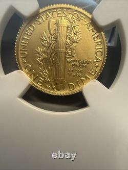 2016-W 1/10 oz Gold Mercury Dime SP-70 NGC (ER)