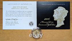 2016-W (1/10 ozt Gold) Mercury Dime Commemorative with Box & COA