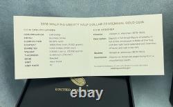 2016-W 1/2 oz Gold Walking Liberty Half Dollar Centennial (withOGP) withBOX & COA