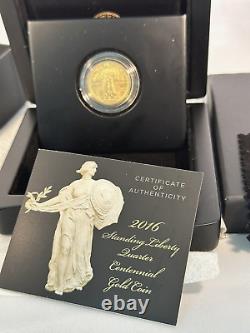 2016-W 1/4 oz Gold Standing Liberty Quarter Centennial (withOGP)