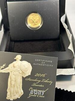 2016-W 1/4 oz Gold Standing Liberty Quarter Centennial (withOGP)