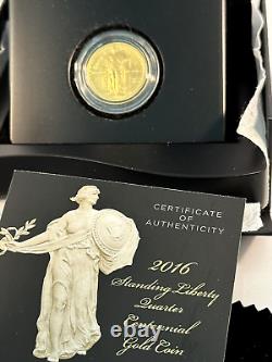 2016-W 1/4 oz Gold Standing Liberty Quarter Centennial (withOGP)