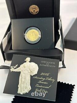 2016-W 1/4 oz Gold Standing Liberty Quarter Centennial (withOGP)