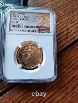 2016-W 3 Coin Centennial Set NGC SP70 set of 3 Gold Coins