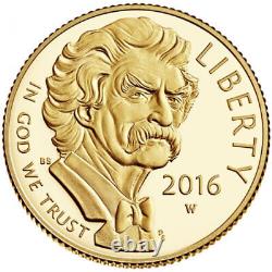 2016 W $5 Gold Mark Twain Proof Coin with OGP and COA