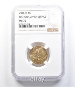 2016-W $5 National Park Service Gold Commemorative MS70 NGC 1091