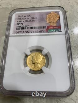 2016-W Centennial Gold Coin Set ER NGC 70 W. L. Half, S. L. Quarter, M. Dime OGP