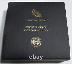 2016-W GOLD STANDING LIBERTY QUARTER DOLLAR 25c 1/4 OZ US MINT COIN WithBOX & COA