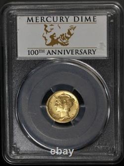 2016-W Gold Centennial 1/10 Ounce Mercury Dime PCGS SP70 100th Anniv 1st Strike
