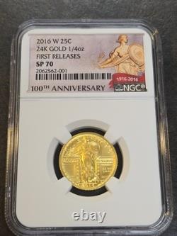 2016-W Gold Centennial 1/4 Ounce Standing Liberty Quarter NGC SP70 FIRST RELEASE