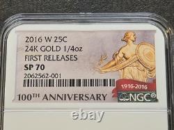 2016-W Gold Centennial 1/4 Ounce Standing Liberty Quarter NGC SP70 FIRST RELEASE