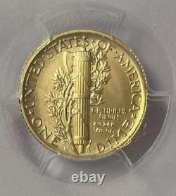 2016-W Gold Mercury 1/10 oz. 10 Cents 100th Anniv. PCGS SP70
