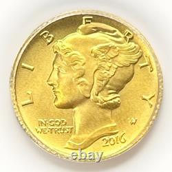 2016-W Gold Mercury Dime 1/10 Oz SP70 ICG MS 70 SUPERB GEM BU