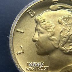 2016-W Gold Mercury Dime 1/10 Oz SP70 ICG MS 70 SUPERB GEM BU